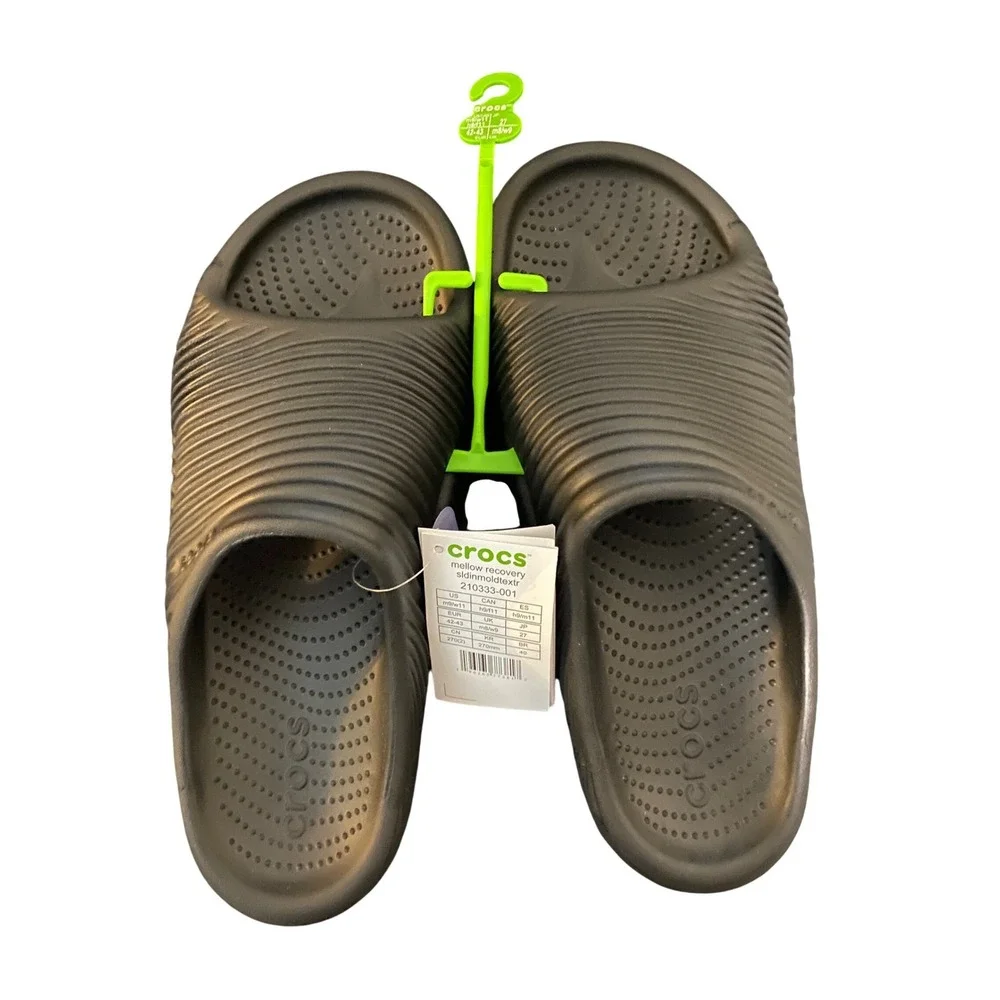 Crocs Mellow Recovery Slides Black Unisex Comfort Sandals Size M11 W13 NWT